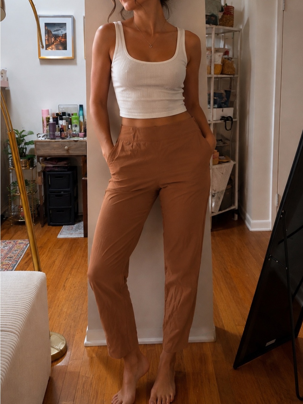 TNA Rust Brown High-Rise Performance Leggings